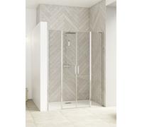 Porte de douche pivotante Kinedo SMART DESIGN 2 portes sans seuil avec 2 parties fixes 2P XXL, ni...