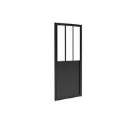 Porte de douche pivotante noir mat style atelier - 80 x 195 cm - URBANIK