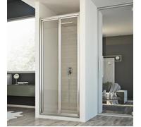 Idralite Porte de douche pliante Urban 90 cm H198 verre transparent aluminium ouverture réversible