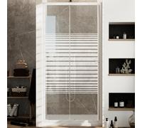Idralite Porte de douche coulissante pour niche profilé aluminium blanc verre sérigraphié H185