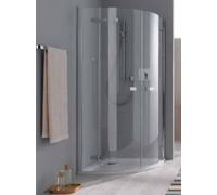 Porte de douche quart de cercle Koralle avec panneau fixe - demi-pièce S500Plus VFFS R500 R 100, 970-985x2000mm, VF27310020DP1, Cabines de douche: Cadre : Argent poli, Verre : ESG GlasPlus