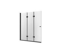VEVOR Porte de baignoire-douche sans cadre 1295x1422 mm, pare-baignoire à charnière 3 volets pliable avec porte en verre trempé de 6 mm, conception rotative et pliable à 180°, pour salle de bain, noir