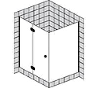 Porte de douche SPRINZ Fortuna partiellement encadrée, avec panneau latéral fixe, charnière à gauche, 1000x1000x2000mm, FA11L002003301SM, Cabines de douche: Pièces de montage : Chrome, type verre : lu