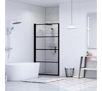Porte de Douche Verre Trempé Noir 91x195 cm Baignoire Salle de Bain vidaXL