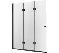 Porte de douche VEVOR pour baignoires (1295 x 1422 mm / l x h) porte de douche pliante sans cadre avec charnière, porte de douche en verre à trois plis