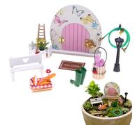 Porte de fée | Décoration miniature avec accessoires | Porte miniature | Pour , filles, maison, terrarium, salle de bricolage, intérieur et extérieur