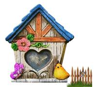 Porte de fée d'extérieur pour arbre - Artisanat d'art de cour de maison de fée miniature - Ornement de jardin en bois pour le bas des arbres, pour créer des jardins féeriques pour les filles et garçon