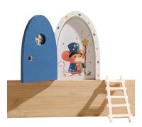 Porte de Fée Murale | Porte de Fée en Bois Miniature - Décoration d'Intérieur pour Fêtes de Noël Thanksgiving Anniversaire Chambre Bureau École Dortoir