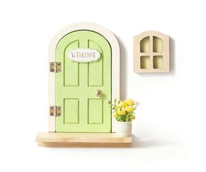 Porte de fée pour Mur | Jouet de décoration de fenêtre Mignon - Petite Porte en Bois, pour Filles, terrasse, Chambre de Princesse, Chambre à Coucher, Salle de Jeux, Maternelle, Balcon, K