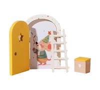 Porte de fée pour Salle de Classe - Porte de Maison de fée en Bois de Dessin animé, décoration d'intérieur pour Les fêtes de Fin d'année, Noël, Thanksgiving, Chambre d'anniversaire, Appartement