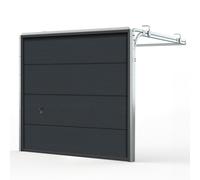 Porte de garage 2000x2000 mm, type Basic, RAL 7016 gris anthracite, woodgrain, sans moteur, entièrement personnalisable