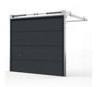 Porte de garage 2000x2400 mm, type Comfort, RAL 7016 gris anthracite, woodgrain, sans moteur, entièrement personnalisable