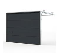 Porte de garage 2400x2000 mm, type Basic, RAL 7016 gris anthracite, woodgrain, sans moteur, entièrement personnalisable