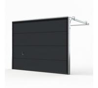 Porte de garage gris anthracite, sectionnelle, 2000 x 1900 mm, Woodgrain, RAL 7016 gris anthracite, sans moteur