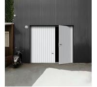 Porte De Garage META Sectionnelle Basculant Premontée | Avec Portillon |200cm X 240cm | Blanc - Finition lisse