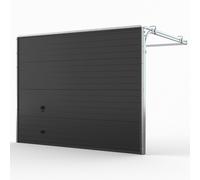Porte de garage noire, RAL 9017 noir signalisation, surface lisse, 2000 x 1900 mm, sans moteur