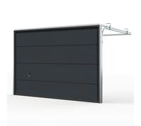 Porte de garage sectionnelle 3000 x 2500 mm, basic, gris anthracite, woodgrain, 3000 x 2500 mm, entièrement personnalisable