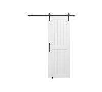 Porte de Grange Coulissante 76,2x213,4cm Panneau MDF Avec Kit Quincaillerie Cadre H