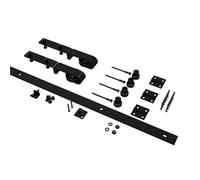 Porte de grange Coulissante, Kit de quincaillerie for porte de grange coulissante pliante de 91 cm/101 cm, rail robuste et résistant, s'adapte parfaitement à 2 portes.(3.3FT 101CM Rail Kit)