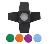 Porte de Grange, Portes de Grange D'éclairage avec Grille en Nid d'abeille 30 ° et Filtres en Gel 4 Couleurs, Conception d'arbre D'amortissement, pour Bowens Mini