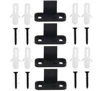 Porte de grange pour stabilisateur Kit 4 pièces Guide au sol réglable Noir | Design réglable, stabilise le mouvement de glissement, profil bas discret, lot de 4 pièces avec vis, utilisation en intérieur