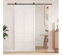 Porte de grange - vidaXL - Bois massif en pin - Blanc - 80 x 210 cm