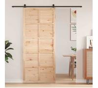 Porte de grange - vidaXL - Bois massif en pin - Marron - 80 x 210 cm