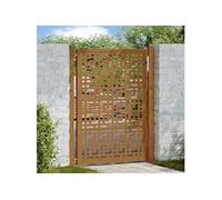 Porte de jardin acier résistant aux intempéries design croisé, porte de clôture, porte extérieure, porte en métal, 4101005