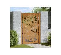 vidaXL Porte de jardin acier résistant aux intempéries design vagues