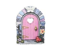 Porte de jardin de fée - portail de lutin en bois fabriqué à la main avec fonctionnalité Glow, entrée en elfe miniature | Ornement du coffre en arbre enchanté, sculpture de cour intérieure / extérieur