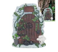 Porte de jardin de fées, porte de fée murale - Porte de gnome de fée colorée en résine de 4,7 pouces pour jardin, décoration de maison de fée, décorations de souches d'arbre c