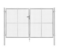 vidaXL Porte de jardin Acier galvanisé 306x200 cm Argenté