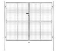 vidaXL Porte de jardin Acier galvanisé 306x250 cm Argenté