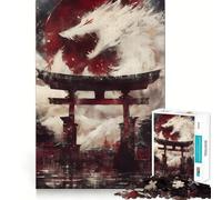 Porte de l'esprit du Loup Blanc Puzzle de 1000 pièces pour Adultes Jeu de logique Découpe de précision Bords Lisses pour Les réunions de Famille (38x26cm)