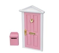 Porte de Maison de poupée et Mini boîte aux Lettres Échelle 1:12 Meubles Maison poupée en Bois Porte Meubles Miniatures Décorations boîte aux Lettres pour Bricolage Scène Style 3