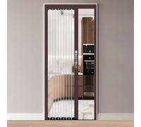 Porte de placard accordéon sans perçage avec poignées, design nid d'abeille, séparateur de pièce en verre acrylique, 87 x 203 cm, solution d'espace polyvalente pour la maison ou le bureau