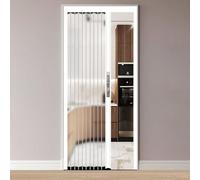 Porte de placard accordéon sans perçage avec poignées, design nid d'abeille, séparateur de pièce en verre acrylique, 87 x 203 cm, solution d'espace polyvalente pour la maison ou le bureau