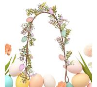 Porte de porte d'entrée guirlandes de Pâques, guirlandes de fleurs de Pâques - Guirlande de fleurs festives vibrantes artificielles avec des œufs décoratifs - Décoration murale extérieure intérieure