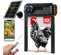 Porte de poulailler à énergie solaire avec caméra - Ouvre-porte automatique intelligent avec télécommande, vision nocturne, détection de prédateurs et double fermeture sécurisée