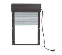 Porte de poulailler à piles - Ouvre-porte automatique avec minuterie - Affichage LED en métal - Pour poulet, canard, oie (prise européenne)
