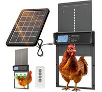 Porte de poulailler solaire automatique, ouvre-porte électrique pour poulailler avec télécommande et minuterie, accessoires pour portes de volière noir
