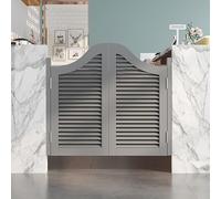 Porte de salon balançant de fermeture automatique, Porte battante intérieure en bois à demi-persiennes avec charnières, multicolore, largeur 70-170 cm(Grey1,Door Width 91~100cm)