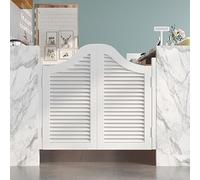 Porte de salon balançant de fermeture automatique, Porte battante intérieure en bois à demi-persiennes avec charnières, multicolore, largeur 70-170 cm(White,Door Width 121~130cm)