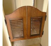 Porte de salon balançant de fermeture automatique, Porte battante intérieure en bois à demi-persiennes avec charnières, multicolore, largeur 70-170 cm(Brown,Door Width 70~80cm)