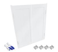 Porte de salon en bois massif de 81,3 cm de large, style occidental, demi-porte intérieure pour chambre à coucher, porche, cave, comptoir, entrée, blanc rustique (122 x 100 cm)