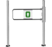 Porte de sécurité battante en métal robuste for supermarchés et usines - Porte d'accès unidirectionnelle, ouverture par simple poussée, 100 x 100 cm, finition argent-A.(Silver-b,90x100cm)