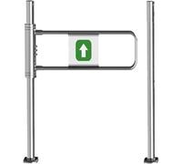 Porte de sécurité battante en métal robuste for supermarchés et usines - Porte d'accès unidirectionnelle, ouverture par simple poussée, 100 x 100 cm, finition argent-A.(Silver-a,90x100cm)