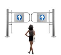 Porte de sécurité en métal Industrielle U2013 Barrière de Swing Universel avec Garde-Corps pour supermarchés, bibliothèques et magasins U2013 en Acier Inoxydable Durable, 130x100cm, Argent-a.