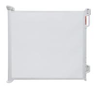 Porte de sécurité pour bébé rétractable/Porte en Filet pour Chien, Convient pour Une Utilisation intérieure et extérieure, s'étend jusqu'à 55" de Large, Gris (White, Le Standard)