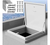 Porte de sécurité pour Toit Plat de 50 à 100 cm, Trappe de Toit en métal galvanisé avec Joint d'étanchéité, Couvercle Blanc étanche (65 x 90 cm/25,6 x 35,4 Pouces) pour l'accès et la sécurit